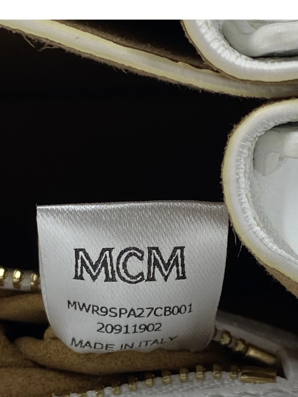 MCM Patricia Black & Visetos Cognac Leather Crossbody Bag - Picture 10 of 12